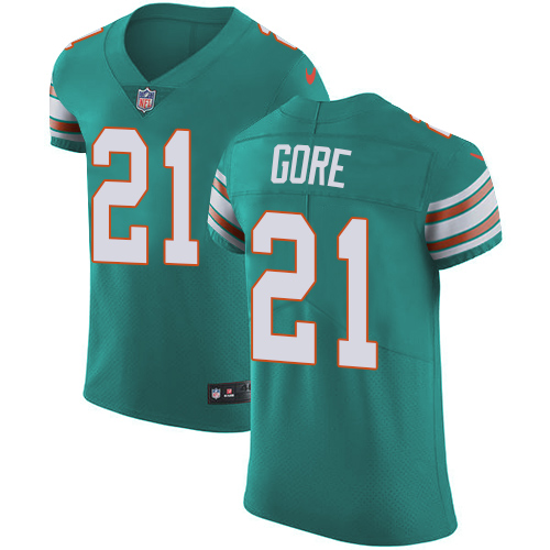 Nike Dolphins #21 Frank Gore Aqua Green Alternate Men's Stitched NFL Vapor Untouchable Elite Jersey - Click Image to Close